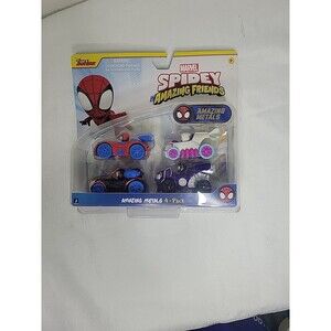 Marvel Spidey and his Amazing Friends Disney Junior Amazing Metals Cars 4 Pack